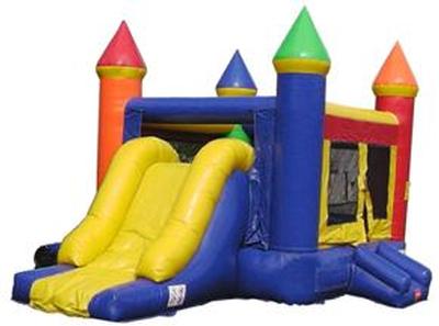 Rainbow castle with slide combo